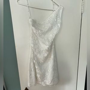 Never worn one shoulder beaded lulus dress